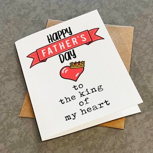 Carte romantique pour la fête des pères à mari de femme - Roi de mon coeur