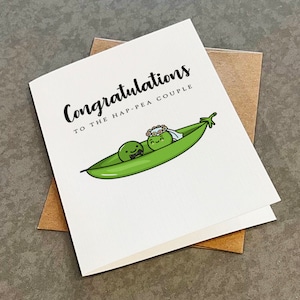 Peas In A Pod Wedding Congratulations Card, Funny Wedding Card, Cute Getting Card For Newly Married Couple, Wedding Day Greeting Card