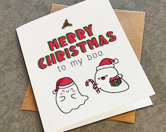 Funny Ghost Christmas Card: 'Merry Christmas To My Boo' Holiday Greeting