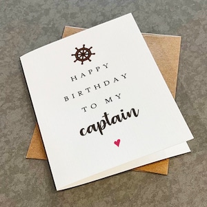 Carte d'anniversaire sur le thème nautique pour mari, joyeux anniversaire à mon capitaine, adorable carte d'anniversaire pour lui - carte d'anniversaire pour mari