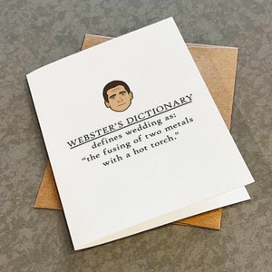 Citation drôle carte de mariage, carte de félicitations hilarante pour couple nouvellement marié, carte de mariage de mariage plein d'esprit pour lui