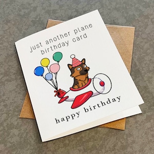 Une carte d'anniversaire simple - Jolie carte d'anniversaire d'avion de dessin animé, carte de voeux d'anniversaire mignonne et adorable pour fils, belle carte-cadeau d'anniversaire pour fille