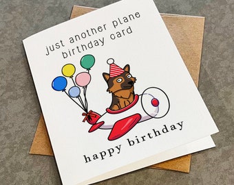 A Plain Birthday Card: Cute Dog Flying A Plane Birthday Greeting Adorable Birthday Card For Son