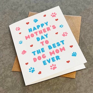 Carte de fête des mères chien - carte de fête des mères du chien, carte de maman chien, cadeau de fête des mères pour soeur