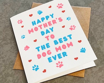 Dog Mom Mother's Day Card: A2 Greeting Card