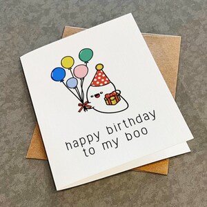 Joyeux anniversaire à mon petit ami - Adorable carte d'anniversaire fantôme pour petit ami, jolie carte de voeux d'anniversaire pour petite amie, cadeau d'anniversaire pour mari