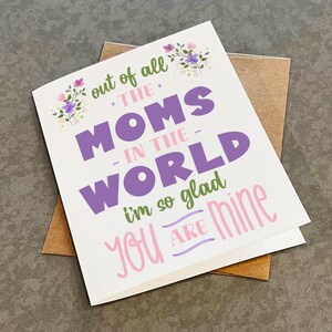 Carte de fête des mères fleurs de printemps - De toutes les mamans du monde, je suis si heureuse que vous soyez à moi
