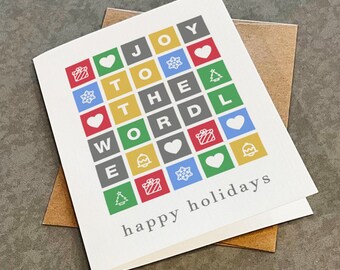 Joy To The Wordle Christmas Card - Word Puzzle Fan