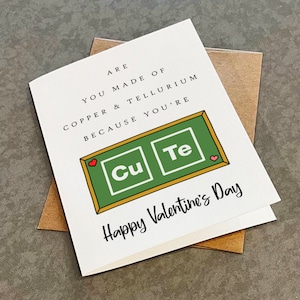 Jolie carte de Saint-Valentin sur le thème de la chimie - Adorable cadeau de la Saint-Valentin pour petite amie - Carte de voeux pour petite amie
