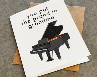 Funny Piano Birthday Card for Grandma
