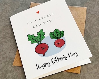 Rad Dad Fathers Day Card: Gardener Gift For Dad - Veggies Raddish