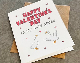 Happy Valentine&#39;s Day To My Silly Goose - Valentine&#39;s Day Card For Couple