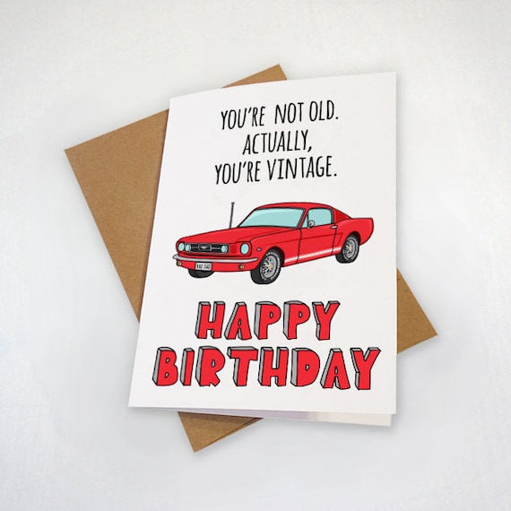 Funny Birthday Card for Vintage Car Enthusiast Funny - Etsy