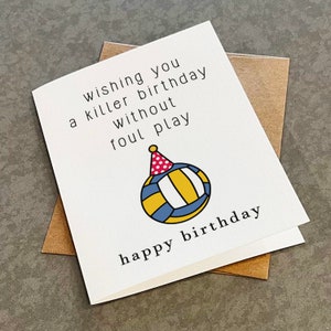 Carte d'anniversaire volley-ball - carte de voeux drôle pour joueur de volley-ball, carte d'anniversaire sur le thème du sport pour petite amie, carte pour fille