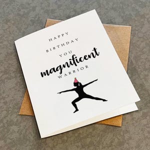 Funny Yoga Birthday Card, Cute Birthday Greeting For Avid Yoga Enthusiast - Lovely Birthday Card For Her, Sister, Yoga Teacher