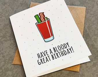 A Bloody Great Greeting Card - Ceasars & Bloody Mary's Cocktail Drinks Birthday Card - Cute Birthday Card For BFF