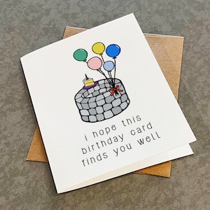 Carte d'anniversaire « Wishes », jeu de mots blague carte d'anniversaire pour cousin - J'espère que cette carte d'anniversaire vous trouve bien