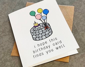 Funny Pun Birthday Card: Well Wishes Birthday Joke