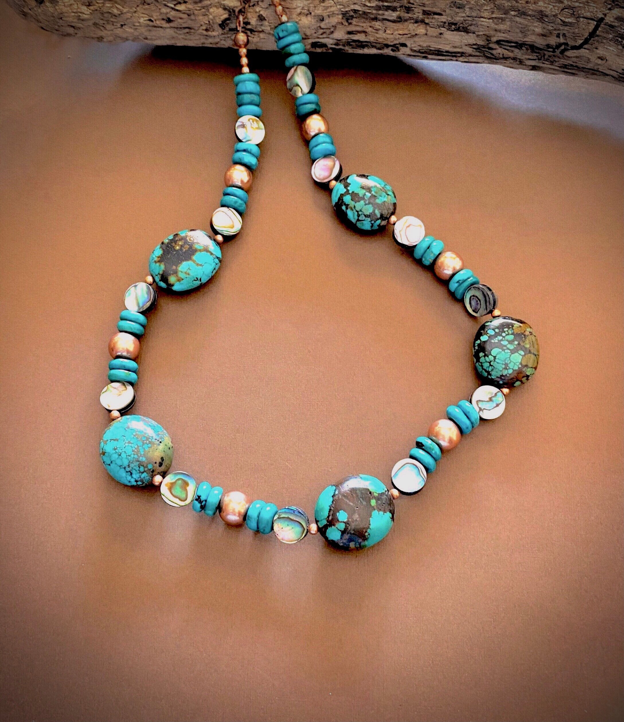 Real Turquoise Necklace Natural Turquoise Necklace with Etsy