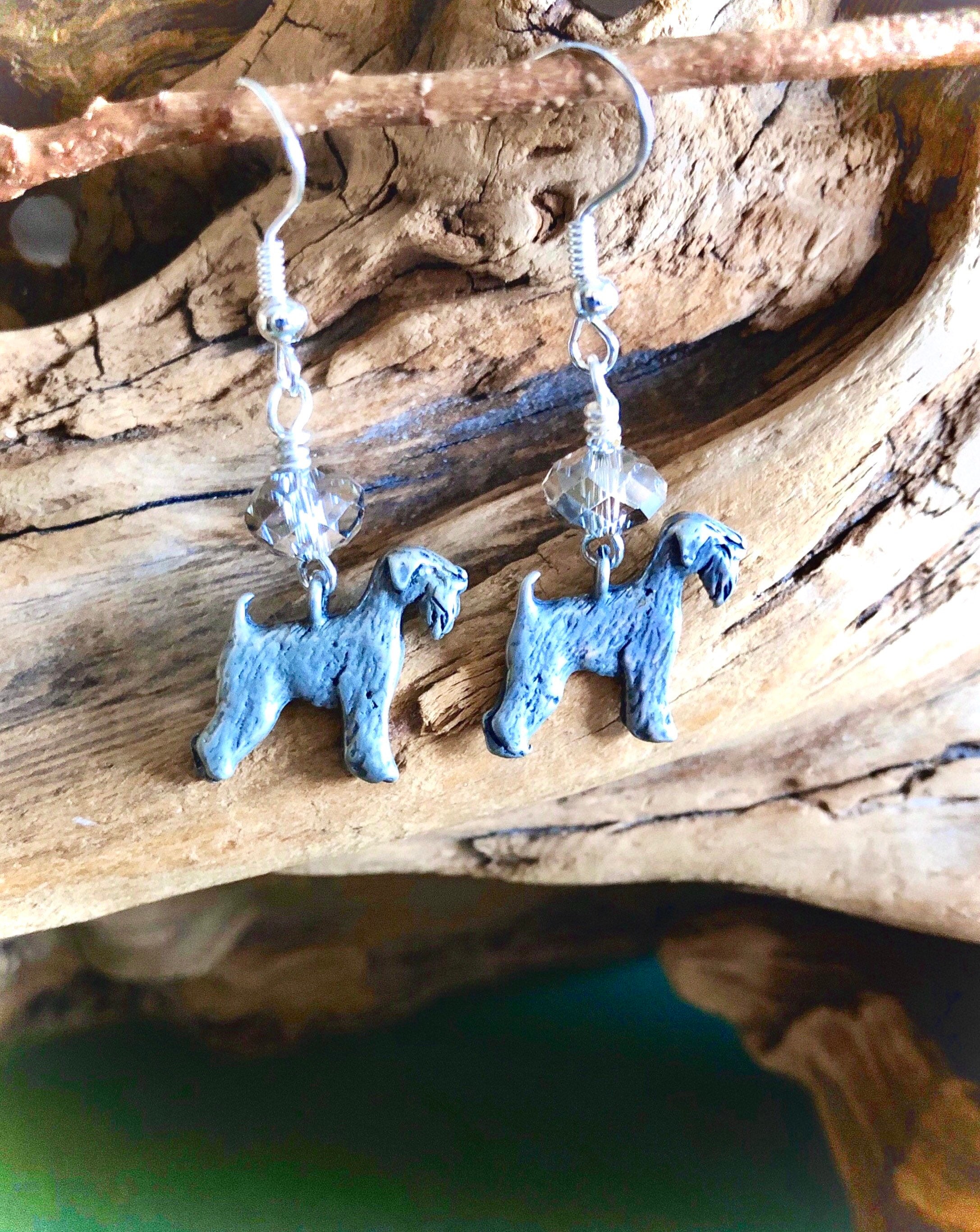 Baumelnde Hunde Ohrringe Silber Terrier Hunde Ohrringe Etsy