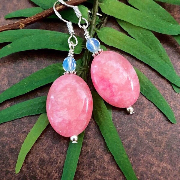 Pink Stone Earrings Etsy