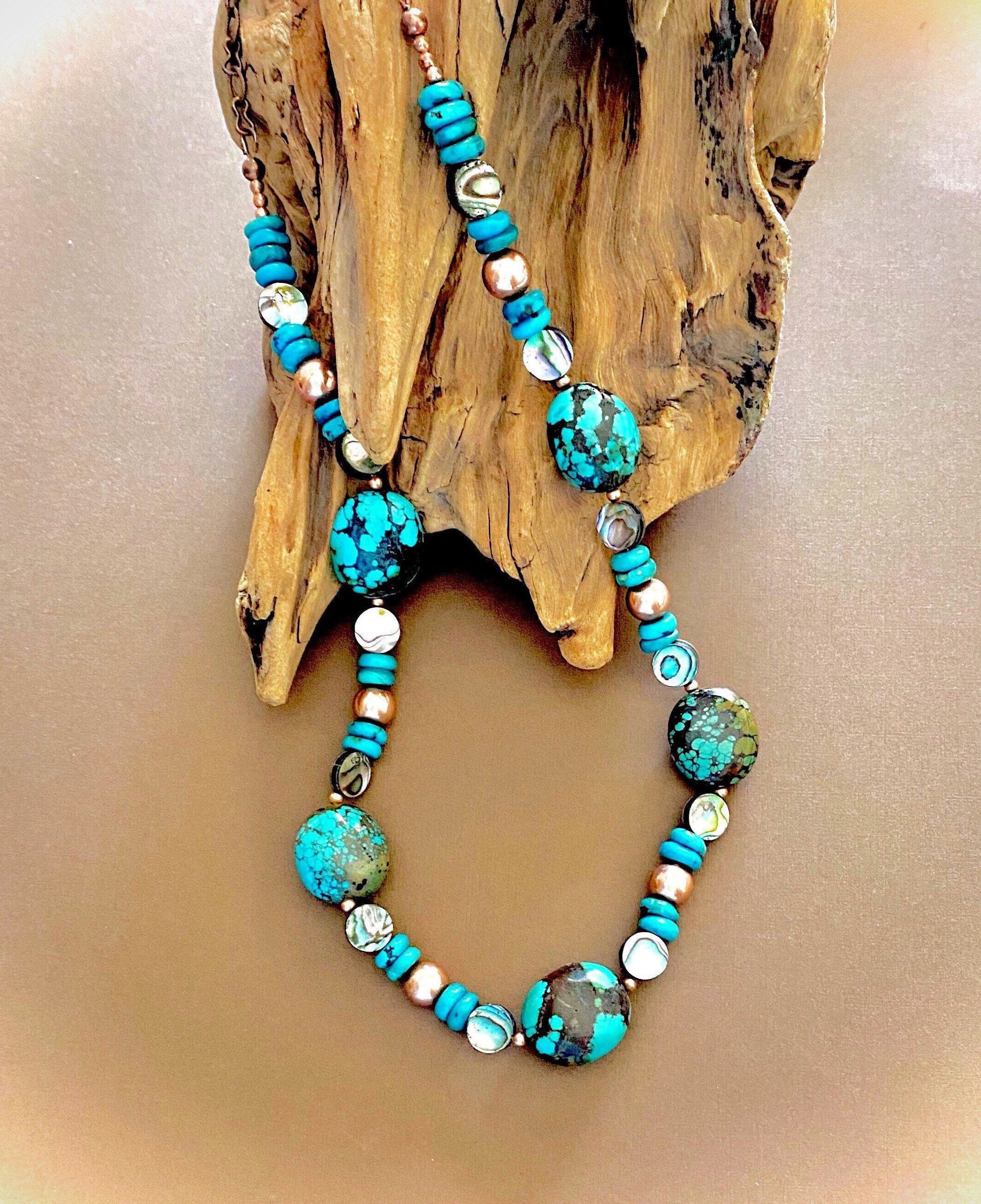 Real Turquoise Necklace Natural Turquoise Necklace with Etsy