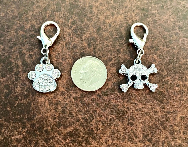 Dainty Collar Charms Heart Dog Charm Pet Collar Charm Crown Etsy