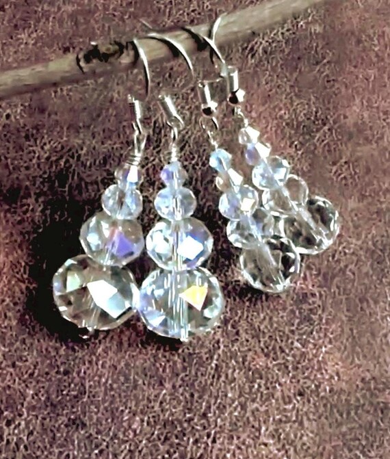 Sparkling Silver Crystal Tear Drop Earrings – Rachelle  Sparkling Silver Crystal Drop Earrings display picture 1