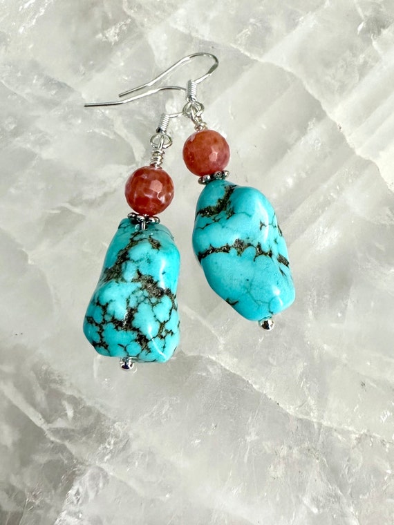 Chunky turquoise earrings discount