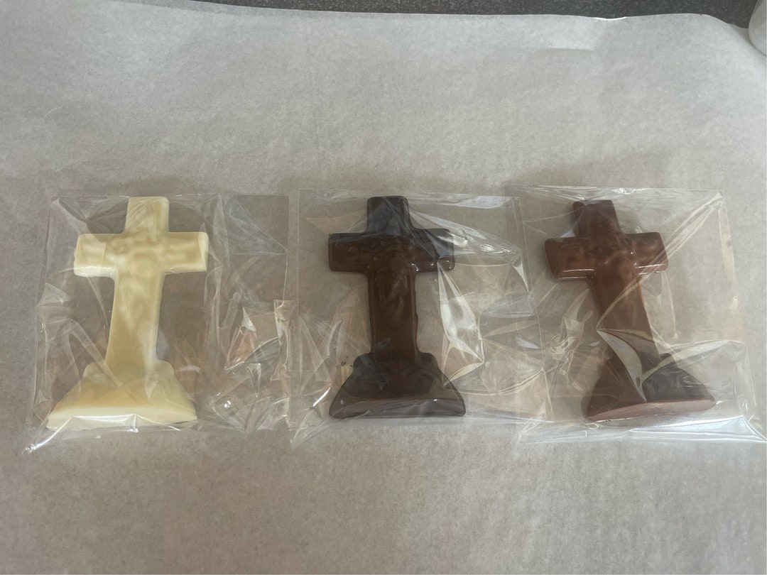 Chocolate Crosses for Easter Milk Dark and White Chocolate Set of 6