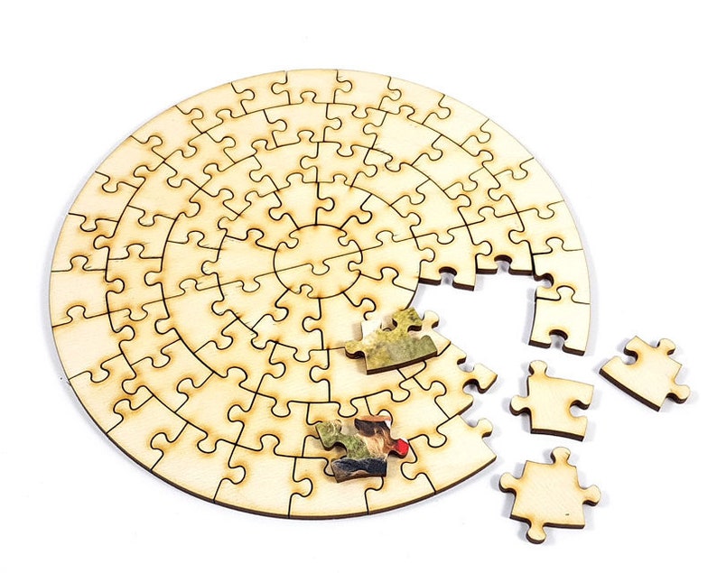 Round Personalized Puzzles From Wood Photo Jigsaw Puzzle Etsy