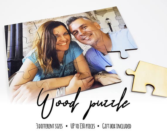 PERSONALISED YOUR Photo on Jigsaw WOODEN PUZZLE Custom Gift Different Sizes Logo