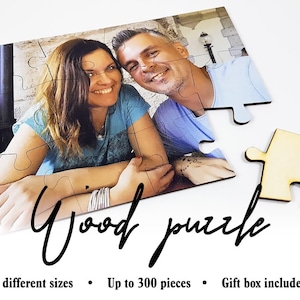 Personalizowane Drewniane Puzzle ze Zdjęciem, Unikalny Prezent - 4 Rozmiary, Do 300 Elementów, W Eleganckim Opakowaniu