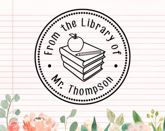 From the library of stamp, Book Stamp, Personalized Book Stamp, Custom Library Stamp, Library Stamps, this book belongs to, teacher stamps