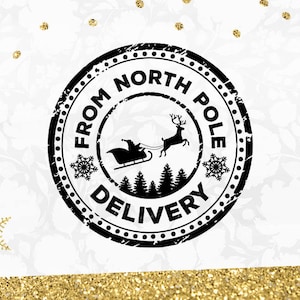 Consegna dal francobollo del Polo Nord, francobollo di buon Natale, bella lista di Babbo Natale, confezione regalo, regali di Natale, regalo di Natale, timbri di gomma