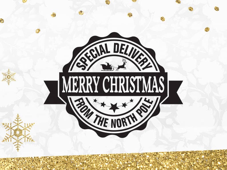 North Pole Delivery Christmas Stamp Merry Christmas Stamp | Etsy