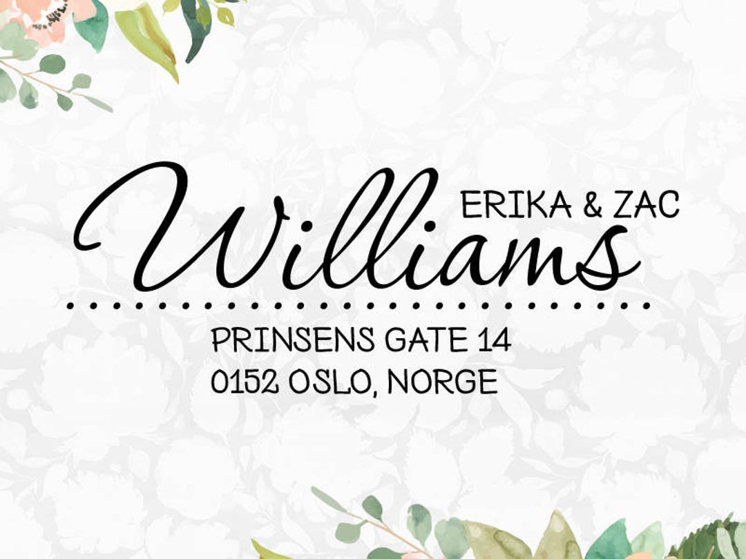 Customizable Script Font Return Address Stamp Custom Return Address Stamp, Personalized Wedding Self Inking Stamp ...