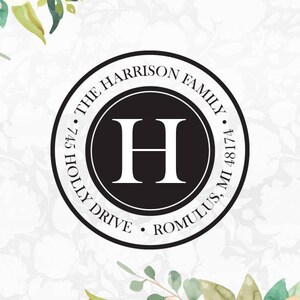 Timbro monogramma personalizzato, Timbro indirizzo monogramma personalizzato, Timbro indirizzo autoinchiostrante, Timbro indirizzo di ritorno, Timbro indirizzo in legno