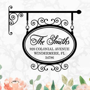 Timbro personalizzato segno vintage, timbro di gomma ornamento personalizzato, vecchio timbro autoinchiostrante segno vintage, timbro indirizzo famiglia, articoli di carta, regali personalizzati