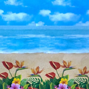 Beach Scene Mural Decor, Beach Scene Door Decor, Tropical Party Mural, Luau Decor, Hawaiian Party Decor