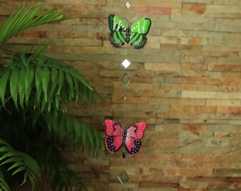 Suncatcher Mobile,  Butterfly Decoration, Tropical Decor, Girls Room Decor, Tropical Accent