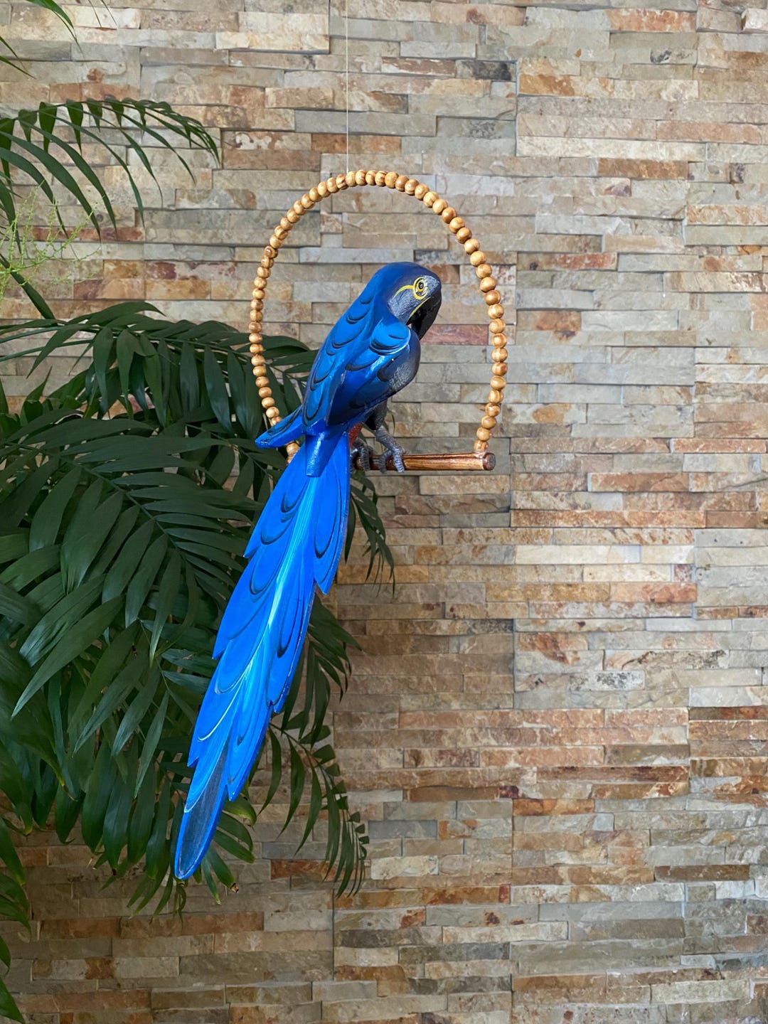 Photo inspiration: Blue Macaw Parrot Sculpture Hand Carved Wooden Hanging Parrot Photo Inspiration