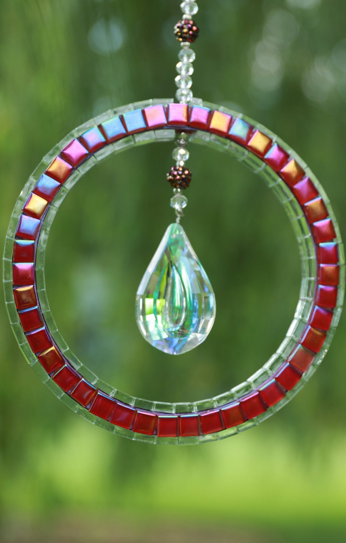 Boho Sun Catcher Light Catcher Mosaic Garden Decor Art Etsy