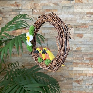 Bird Decor, Garden Decor, Tropical Decor, Tiki Bar Decor, Tiki Room Decor, Hand Carved Bird, Jungle Decor, Bird Art