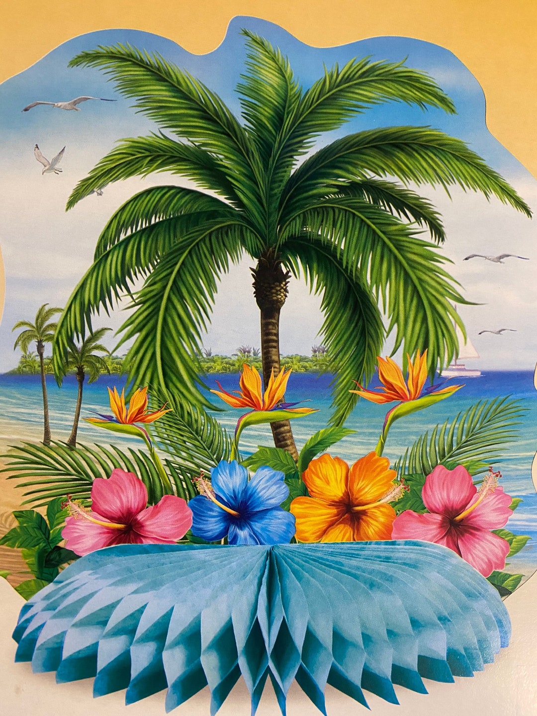 Palm Tree Centerpiece Party Decor, Tropical Party, Luau Decor, Tropical