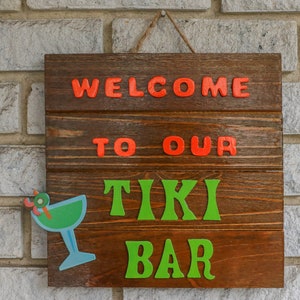 Tiki Bar Sign - Tiki Hut Bar Sign, Tiki Bar Decor, Tiki Lounge Plaque,   Tiki Bar Welcome