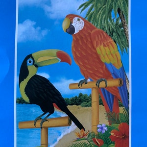 Parrot and Toucan Mural Decor, Parrot Party Decor, Tropical Party Mural, Luau Party Decor