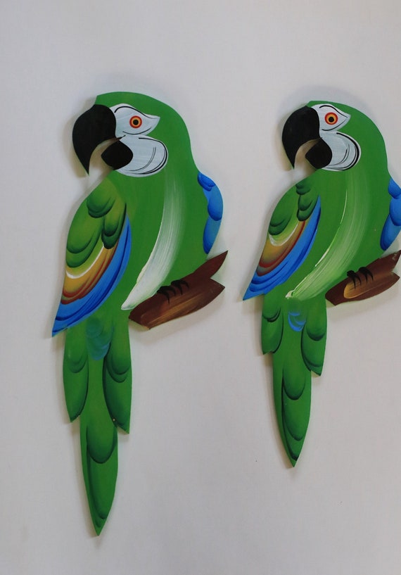 Image showcasing Green Macaw Parrot Wall Decor Tropical Decor Tropical Room | Etsy