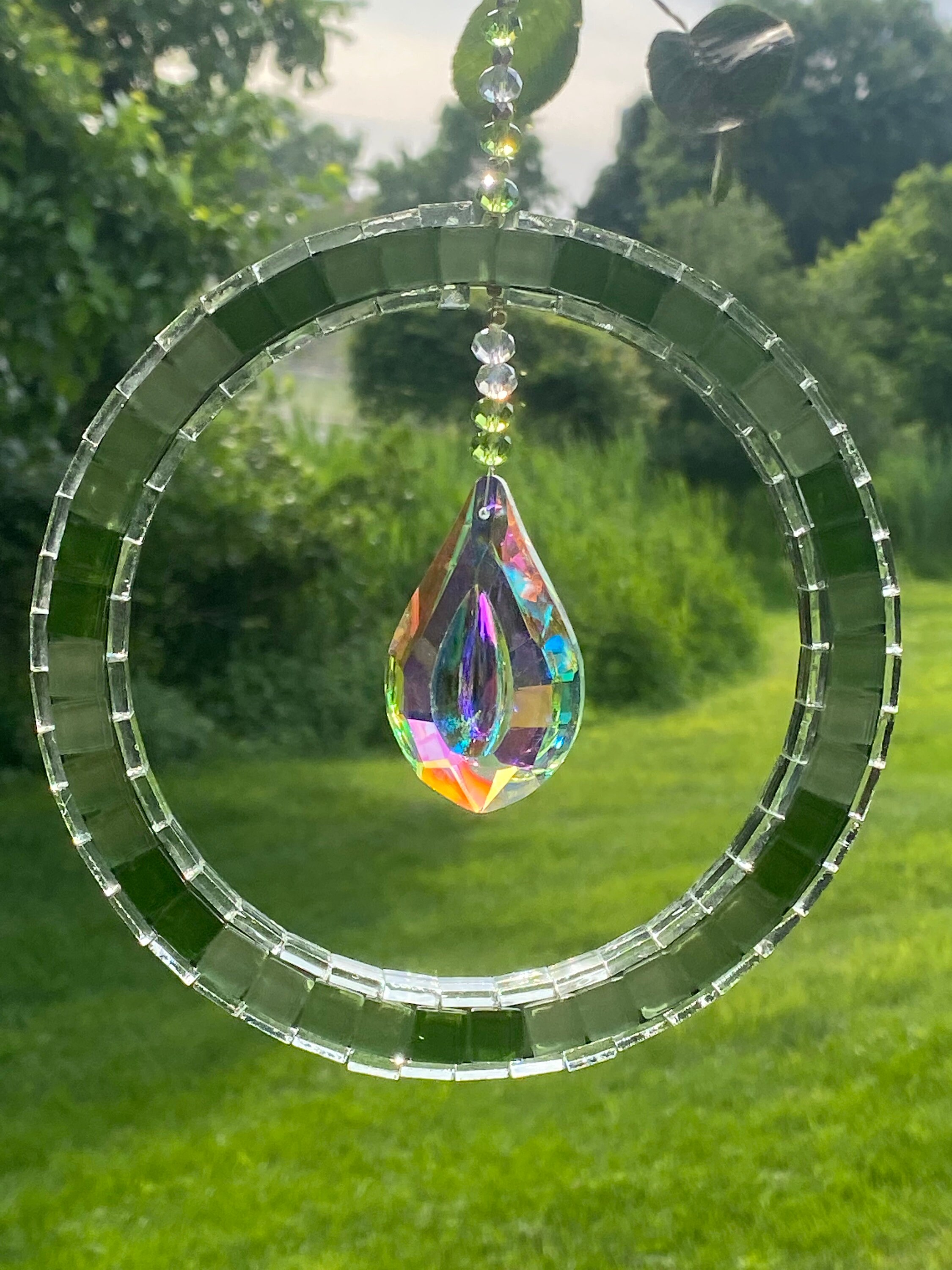 Boho Sun Catcher Light Catcher Mosaic Garden Decor Art Etsy