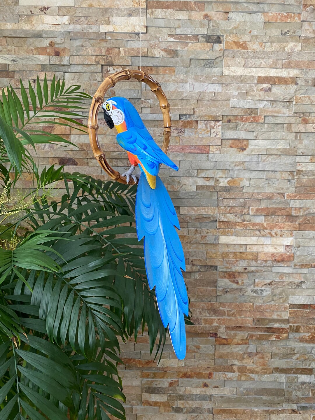 Photo inspiration: Blue Macaw Parrot Blue Parrot Decor Hanging Parrot Tropical Decor Photo Inspiration
